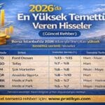 2026’da En Yüksek Temettü Veren Hisseler (Güncel)