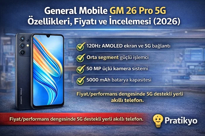 General Mobile GM 26 Pro 5G Özellikleri, Fiyatı ve İnceleme (2026)