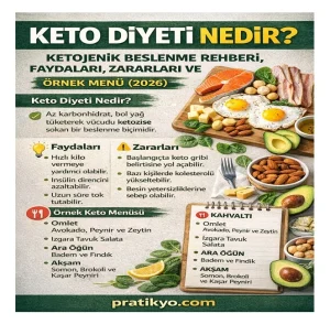 Keto Diyeti Nedir? Ketojenik Beslenme Rehberi, Faydaları, Zararları ve Örnek Menü (2026)