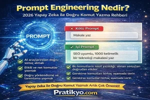 Prompt Engineering Nedir? 2026 Yapay Zeka ile Doğru Komut Yazma Rehberi