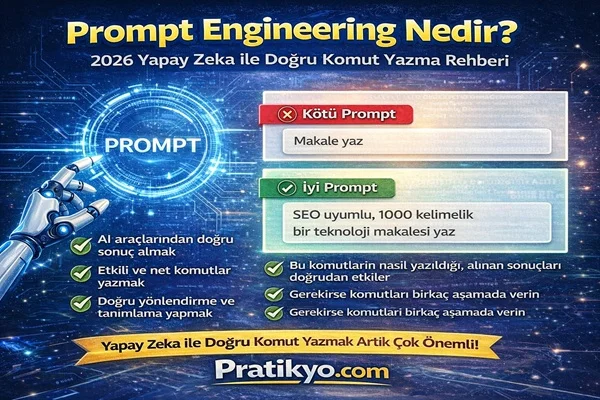 Prompt Engineering Nedir? 2026 Yapay Zeka ile Doğru Komut Yazma Rehberi
