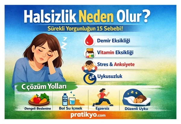 Halsizlik Neden Olur? Sürekli Yorgunluğun 15 Sebebi ve Çözümü (2026)