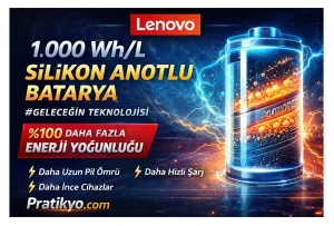 Lenovo 1.000 Wh/L Batarya Nedir? Silikon Anot Teknolojisi Devrimi (2026)