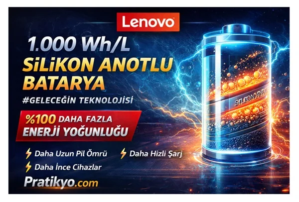 Lenovo 1.000 Wh/L Batarya Nedir? Silikon Anot Teknolojisi Devrimi (2026)