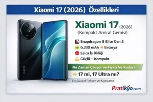 Xiaomi 17 (2026) Özellikleri | Fiyatı, Kamera, Batarya, Çıkış Tarihi