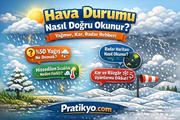 Hava Durumu Nasıl Doğru Okunur? 2026 Yağmur, Kar, Radar ve Saatlik Tahmin Rehberi