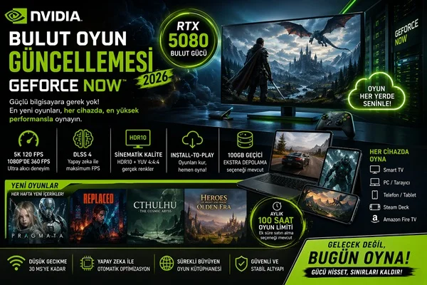 NVIDIA Bulut Oyun Güncellemesi 2026: GeForce NOW RTX 5080 Dönemi Başladı