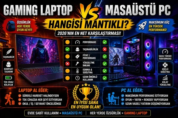Gaming Laptop vs Masaüstü PC: Hangisi Daha Mantıklı?