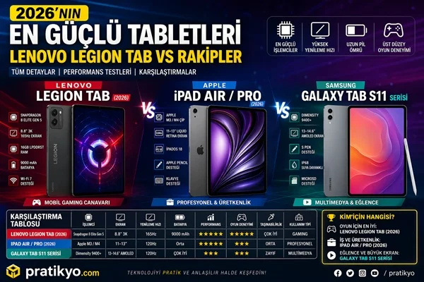 2026’nın En Güçlü Tabletleri: Lenovo Legion Tab vs Rakipler
