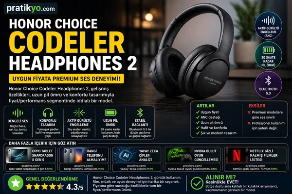 Honor Choice Codeler Headphones 2 İncelemesi: Alınır mı?