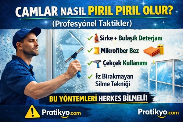 Camlar Nasıl Pırıl Pırıl Olur? (2026 Profesyonel Temizlik Taktikleri)