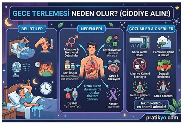 Gece Terlemesi Neden Olur? (Ciddiye Alın!) Belirtiler ve Çözümler