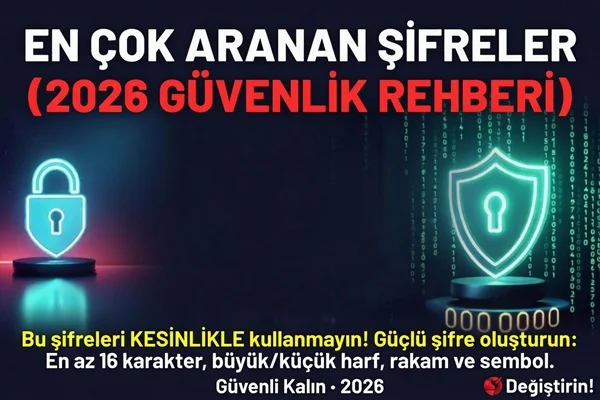 En Çok Kullanılan Şifreler (2026) – En Tehlikeli Parolalar ve Güvenlik Rehberi
