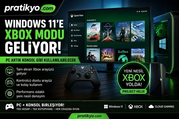Windows 11’e Xbox Modu Geliyor! PC Artık Konsol Gibi Kullanılabilecek (2026 Detayları)