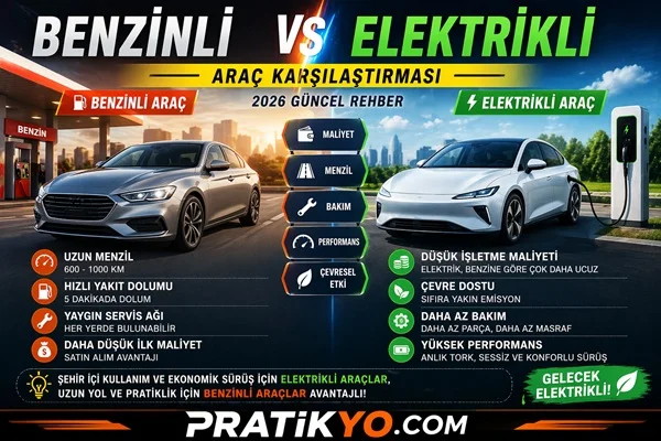 Benzinli vs Elektrikli Araç: Hangisi Daha Mantıklı? (2026 Güncel Karşılaştırma)
