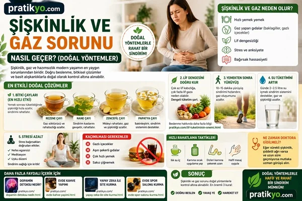 Şişkinlik ve Gaz Sorunu Nasıl Geçer? (Doğal Yöntemler)